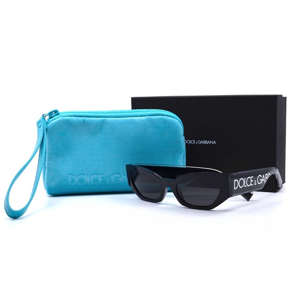 DOLCE&GABBANA DG6186 BLACK DARK GREY LENS AUTHENTIC SUNGLASSES - Picture 8 of 14